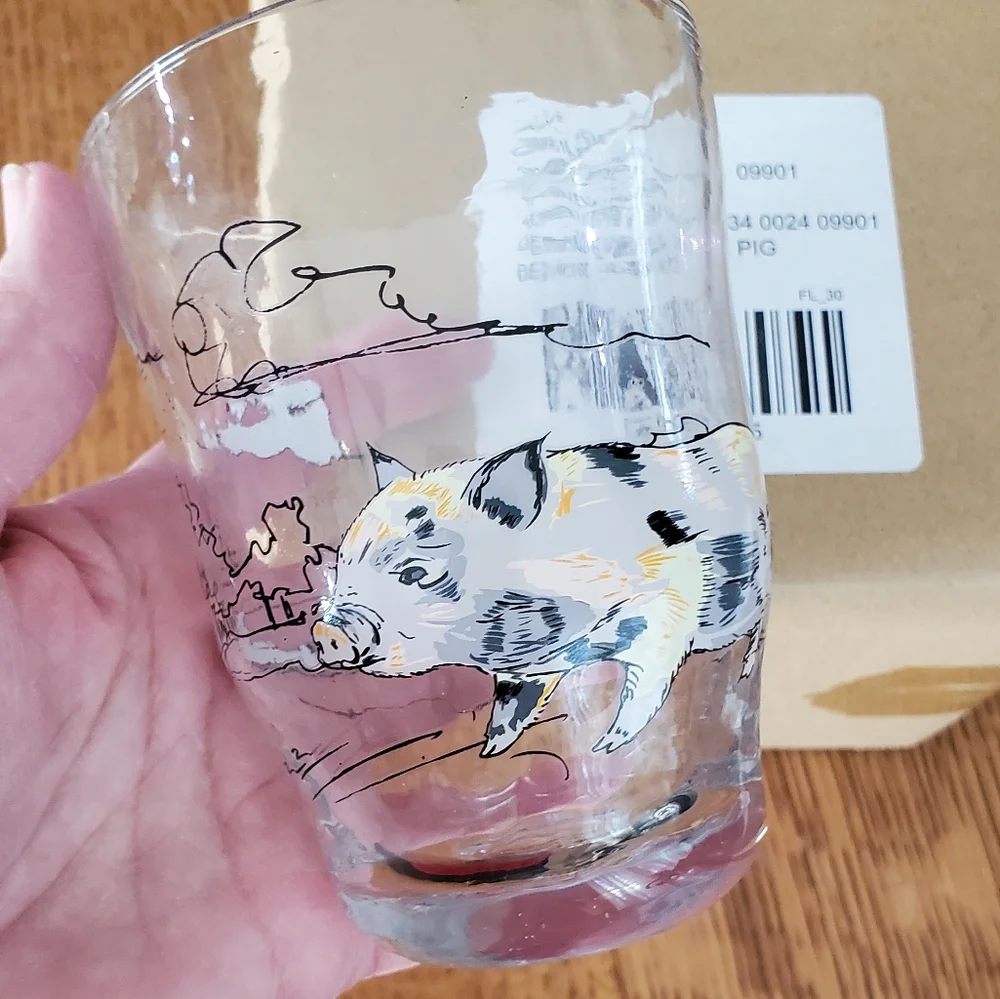 Anthropologie Genevieve Pig Juice Glasses - set of 2
